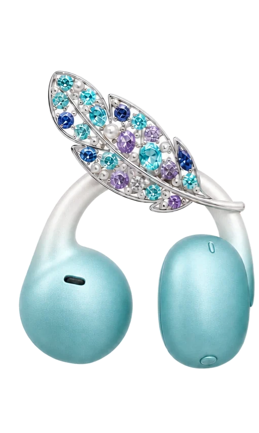 AQUA LEAF · 水光蓝绿叶片耳挂 · 产品概念效果图